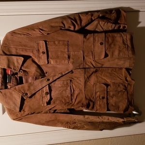 Marcelle Renee brown leather coat